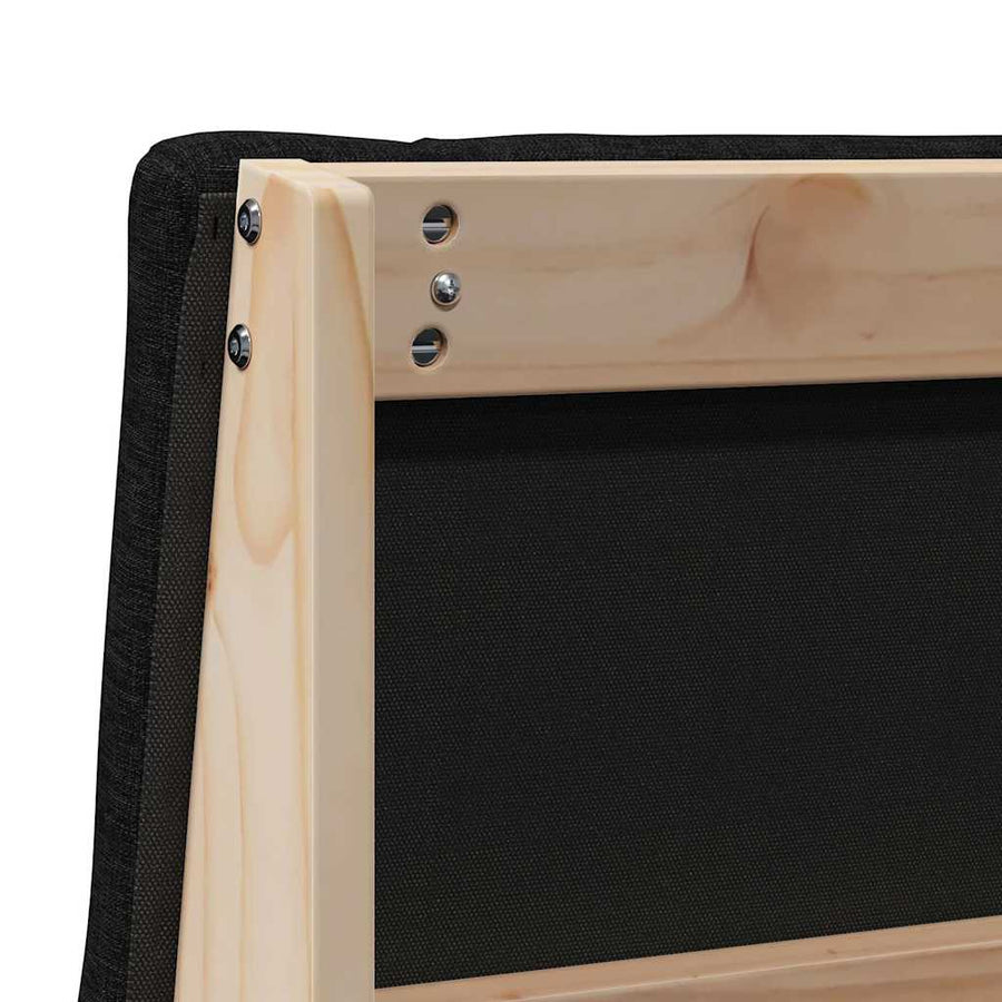 Gestoffeerd hoofdbord Zwart 90 cm Massief grenenhout