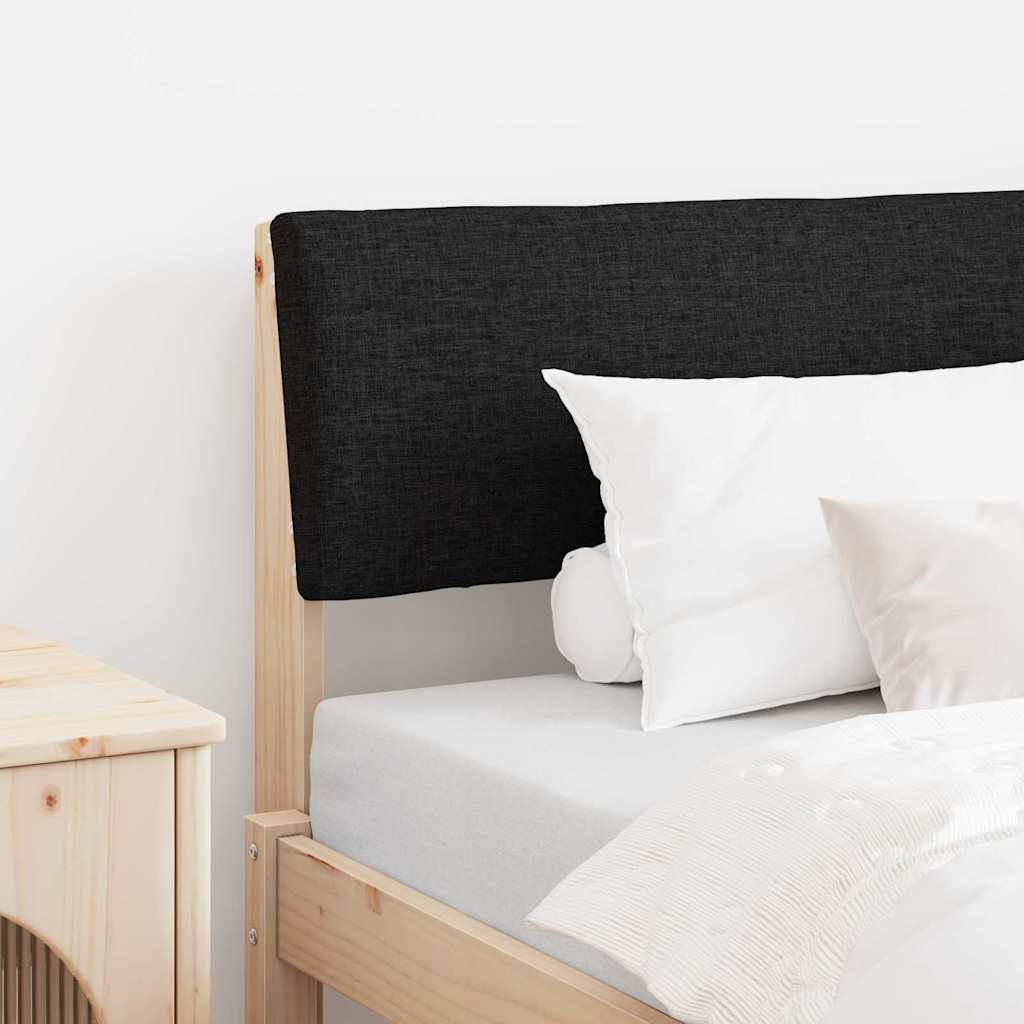 Gestoffeerd hoofdbord Zwart 90 cm Massief grenenhout