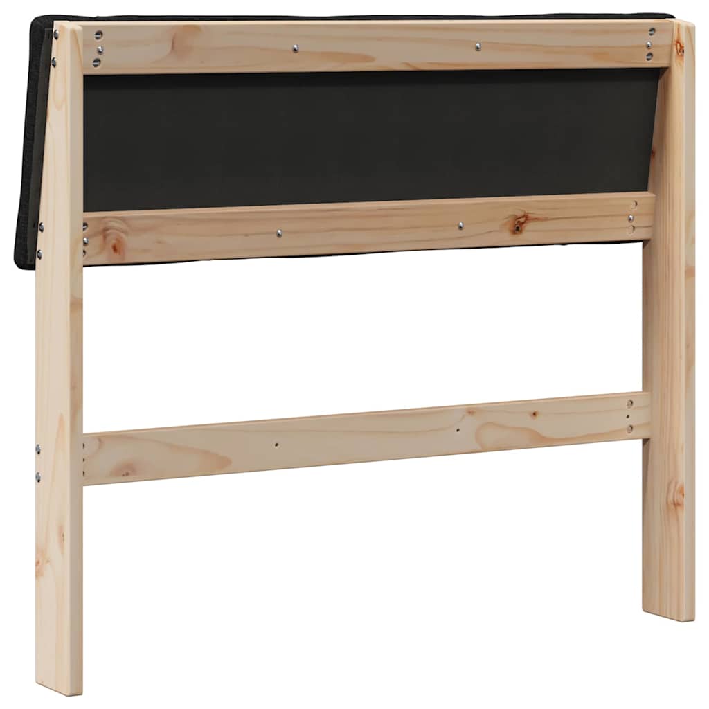 Gestoffeerd hoofdbord Zwart 90 cm Massief grenenhout