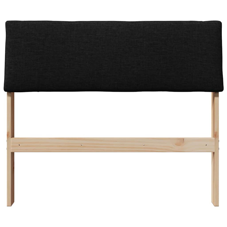 Gestoffeerd hoofdbord Zwart 90 cm Massief grenenhout