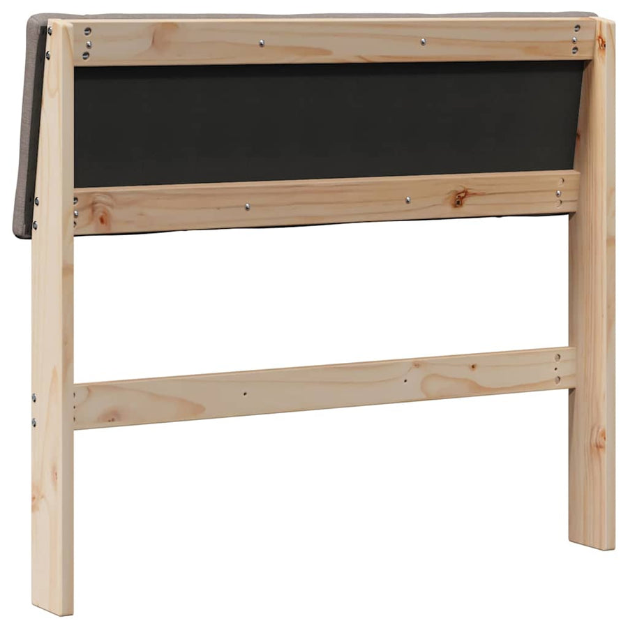 Gestoffeerd hoofdbord Taupe 90 cm Massief grenenhout