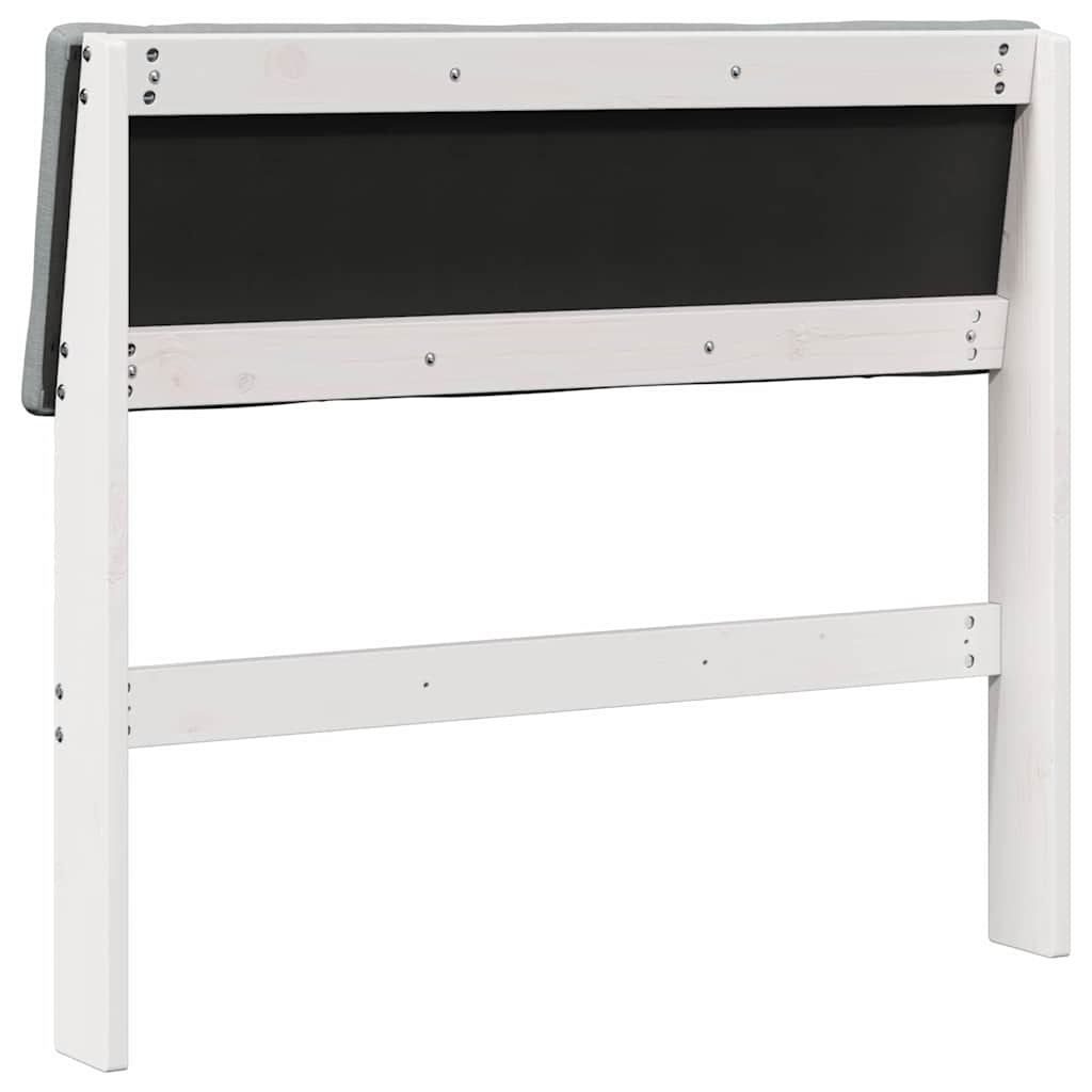 Gestoffeerd hoofdbord Lichtgrijs 90 cm Massief grenenhout