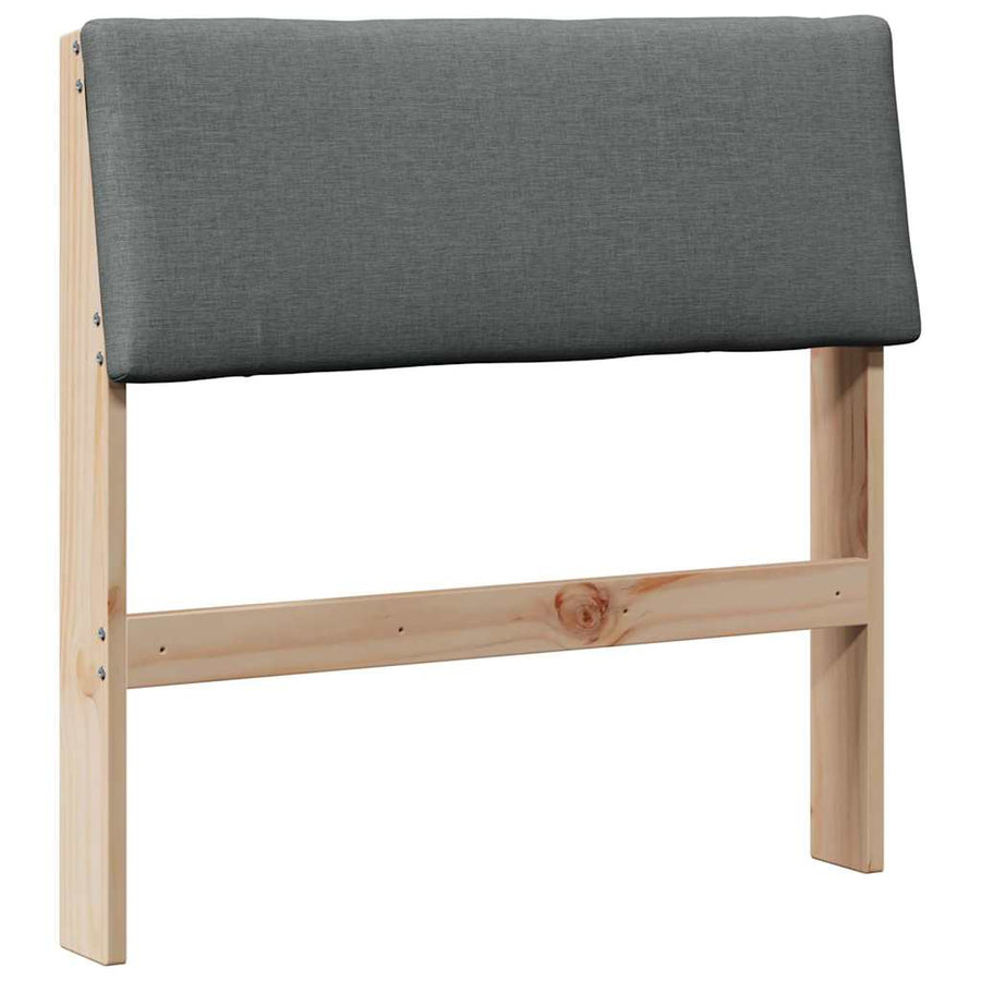 Gestoffeerd hoofdbord Donkergrijs 80 cm Massief grenenhout