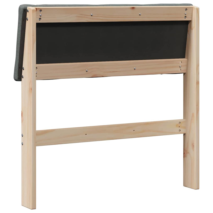 Gestoffeerd hoofdbord Donkergrijs 80 cm Massief grenenhout