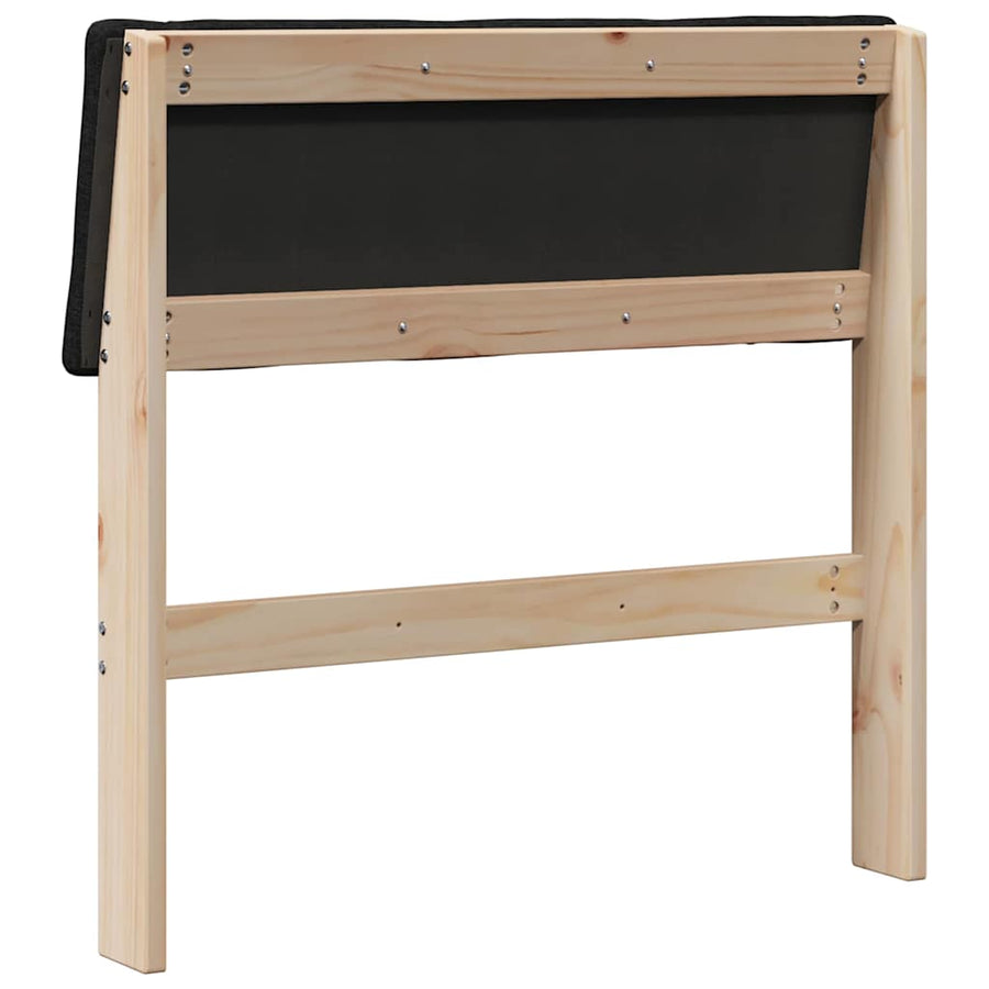 Gestoffeerd hoofdbord Zwart 80 cm Massief grenenhout