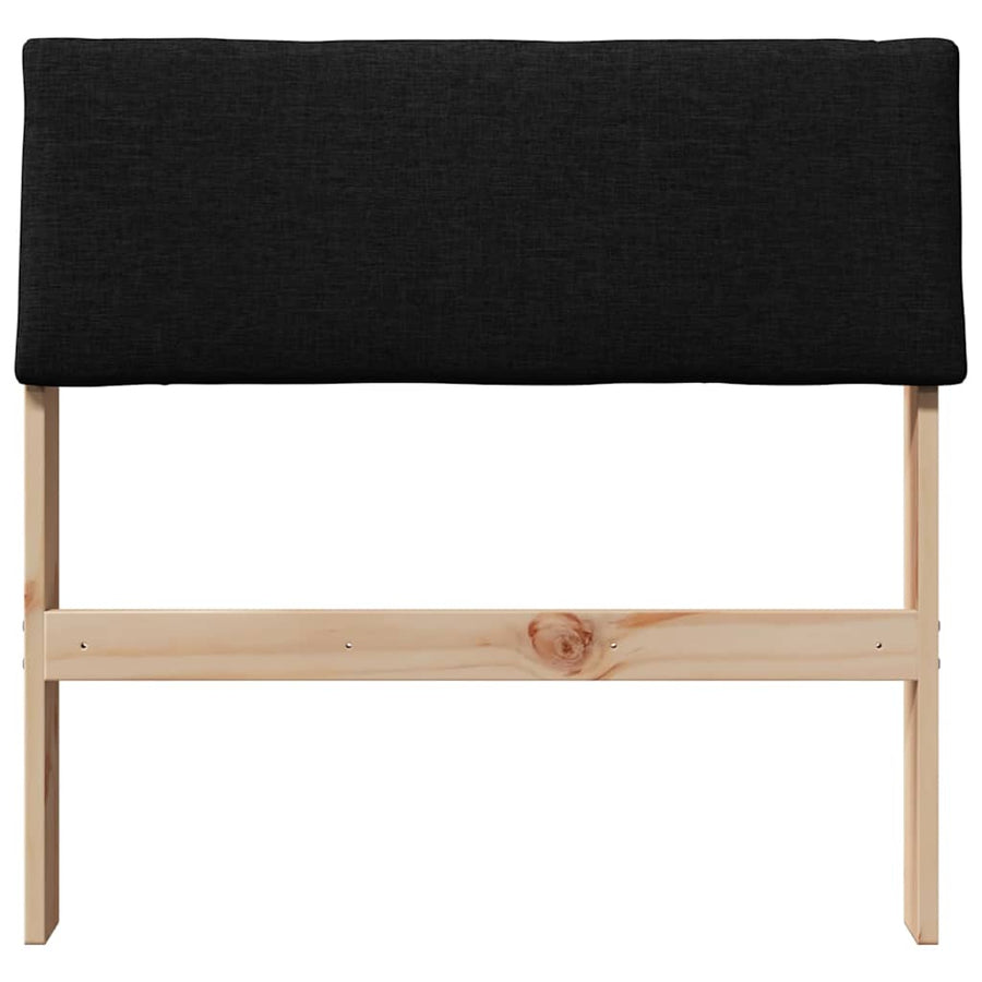 Gestoffeerd hoofdbord Zwart 80 cm Massief grenenhout