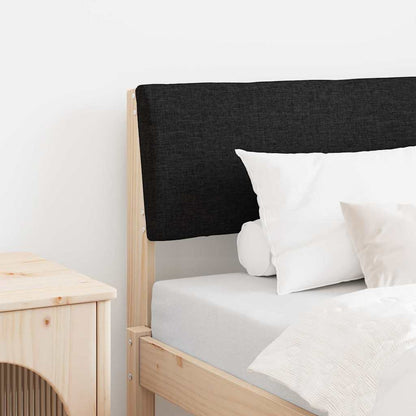 Gestoffeerd hoofdbord Zwart 75 cm Massief grenenhout