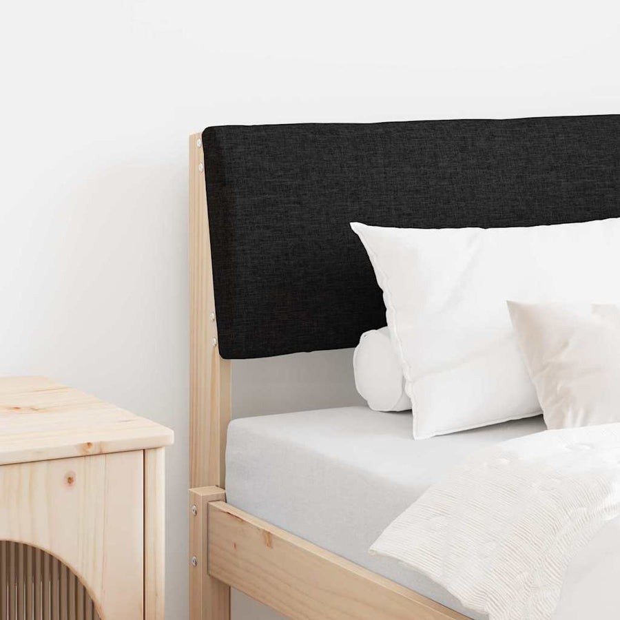 Gestoffeerd hoofdbord Zwart 75 cm Massief grenenhout