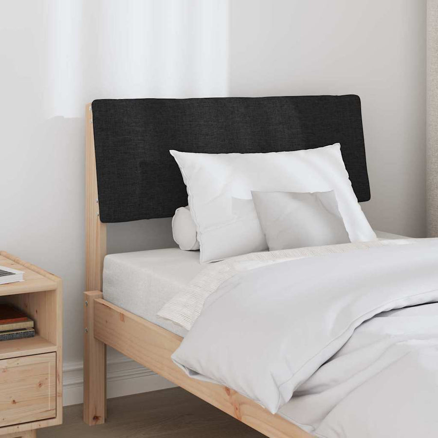 Gestoffeerd hoofdbord Zwart 75 cm Massief grenenhout