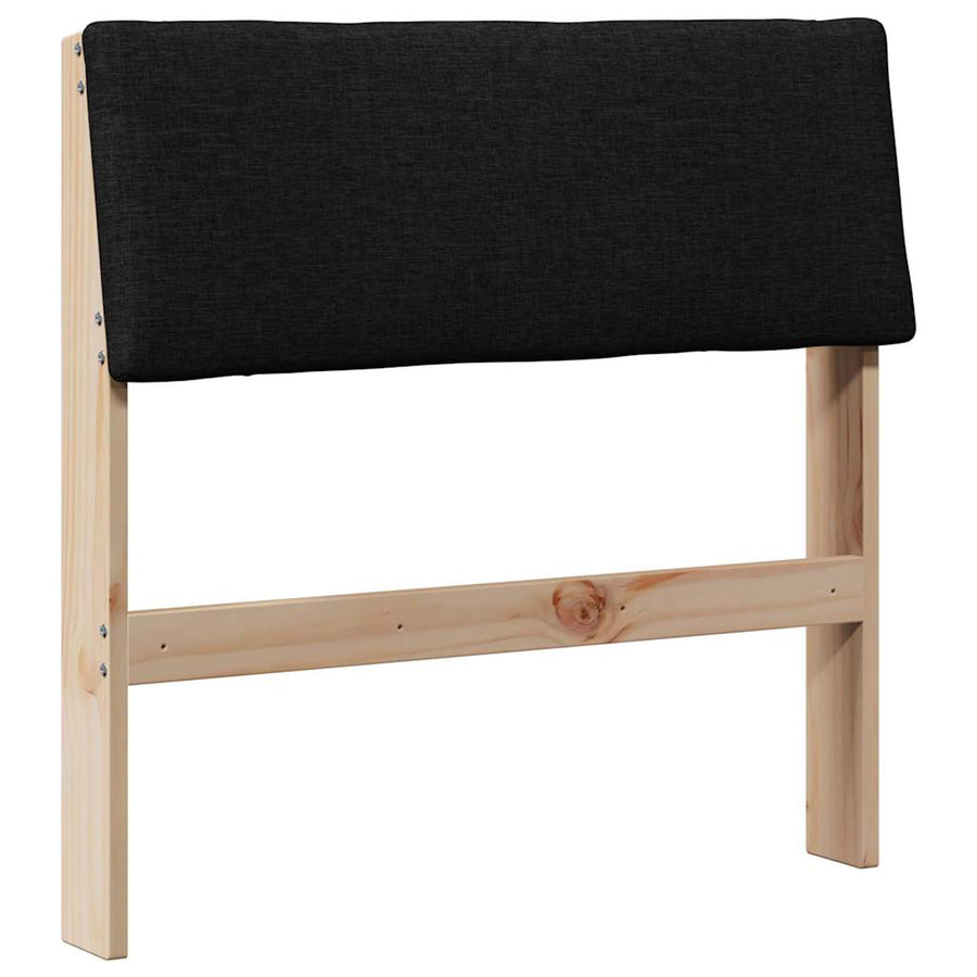 Gestoffeerd hoofdbord Zwart 75 cm Massief grenenhout