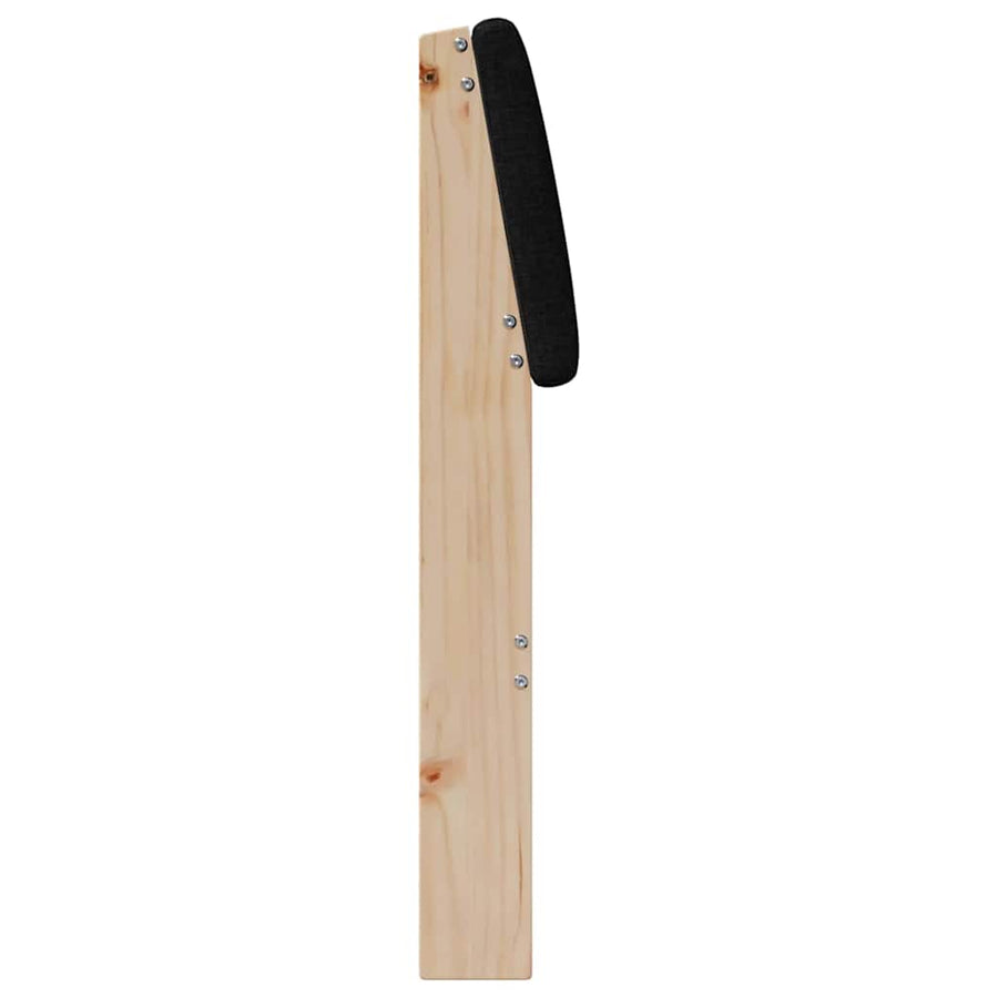 Gestoffeerd hoofdbord Zwart 75 cm Massief grenenhout