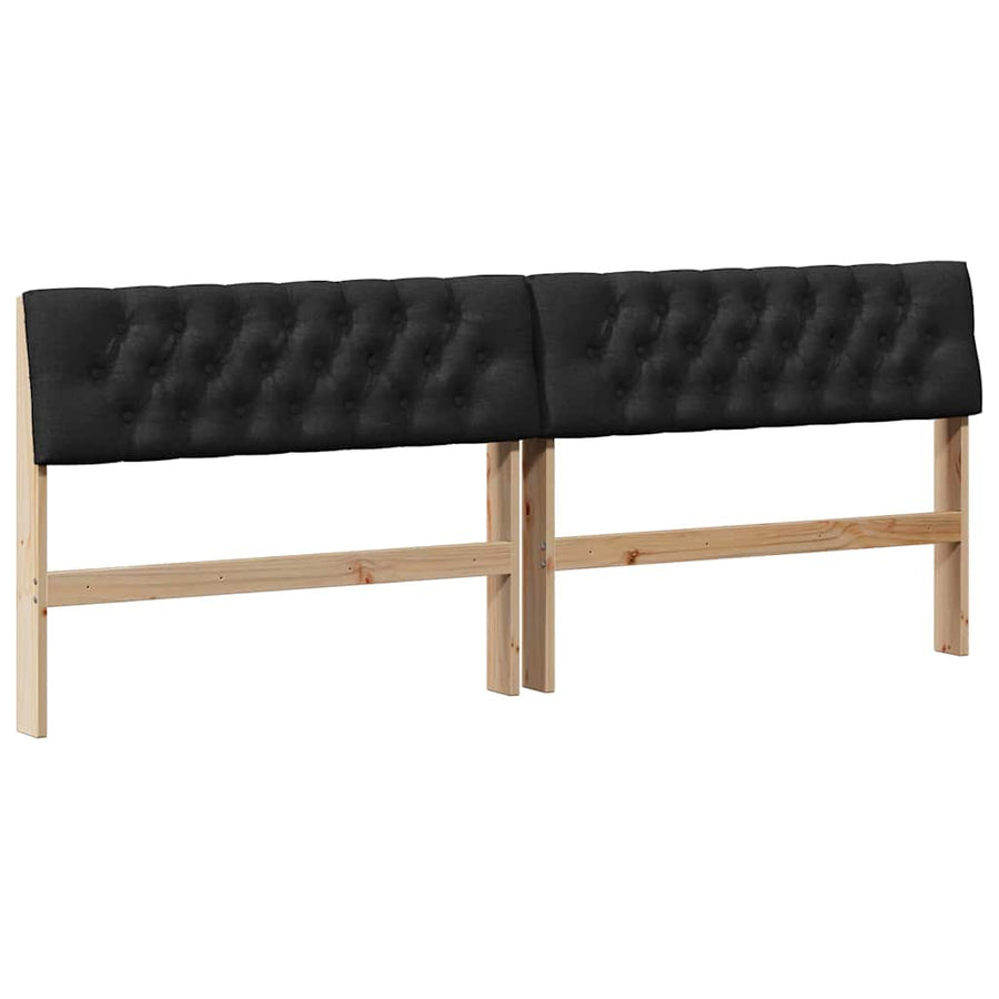 Gestoffeerd hoofdbord Zwart 200 cm Massief grenenhout