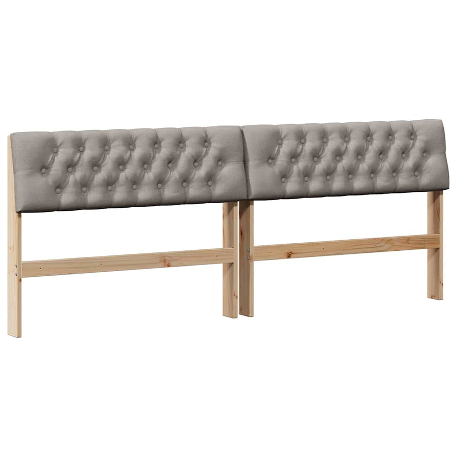 Gestoffeerd hoofdbord Taupe 200 cm Massief grenenhout