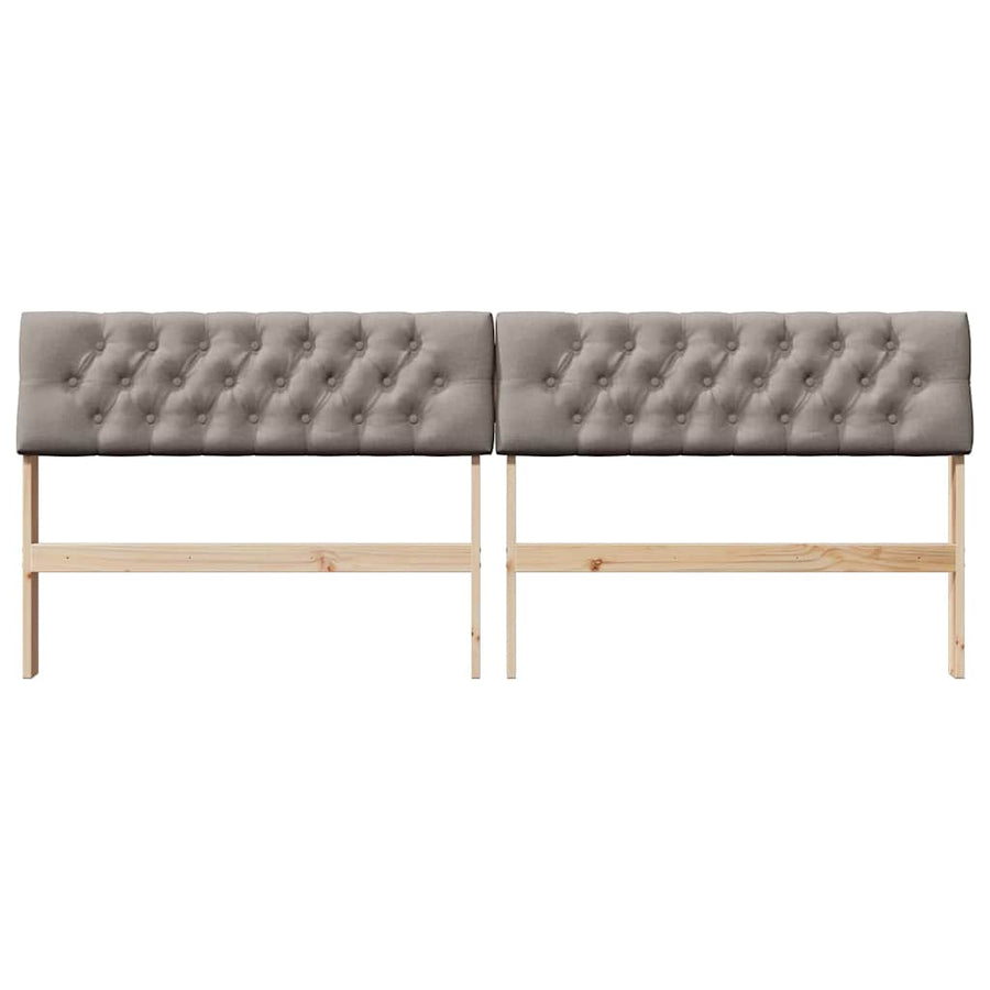 Gestoffeerd hoofdbord Taupe 200 cm Massief grenenhout