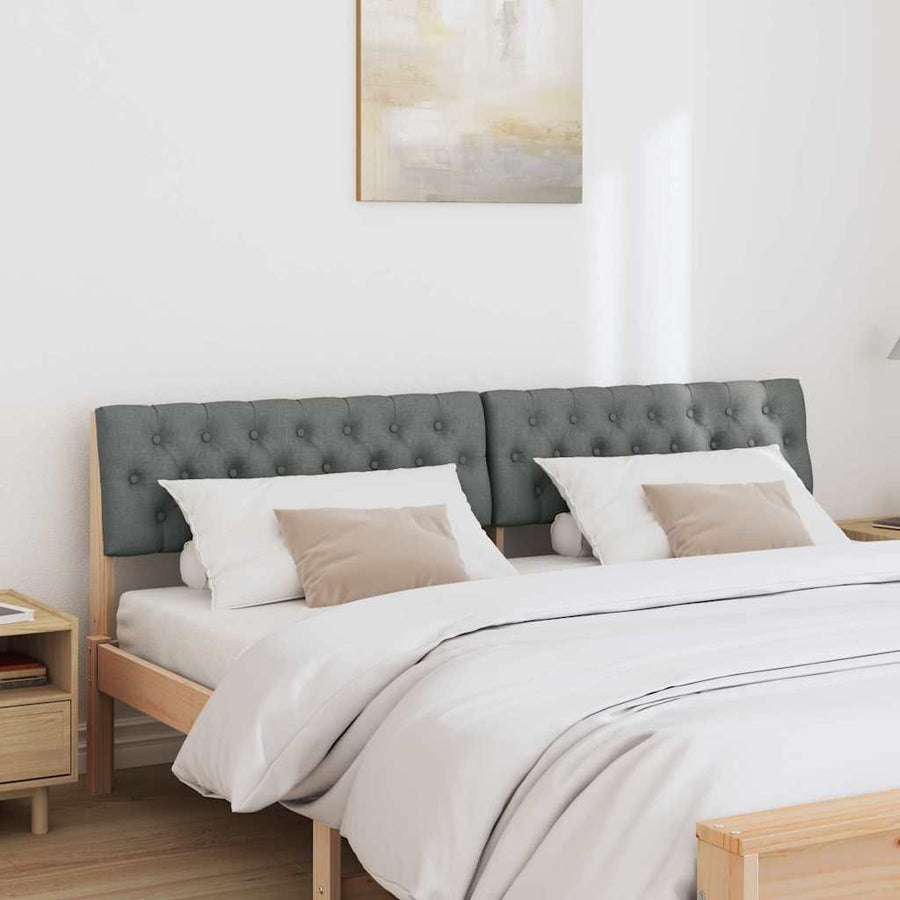 Gestoffeerd hoofdbord Donkergrijs 180 cm Massief grenenhout