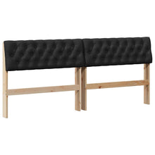Gestoffeerd hoofdbord Zwart 180 cm Massief grenenhout