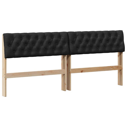 Gestoffeerd hoofdbord Zwart 180 cm Massief grenenhout