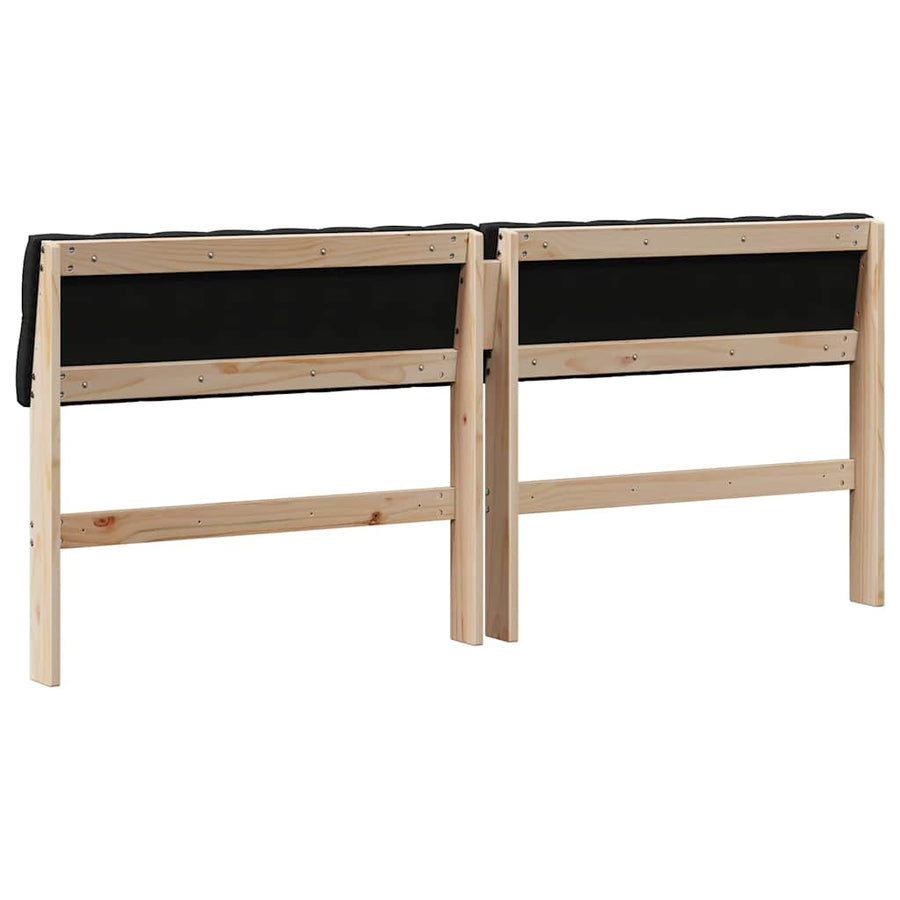 Gestoffeerd hoofdbord Zwart 180 cm Massief grenenhout