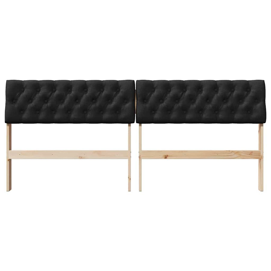 Gestoffeerd hoofdbord Zwart 180 cm Massief grenenhout