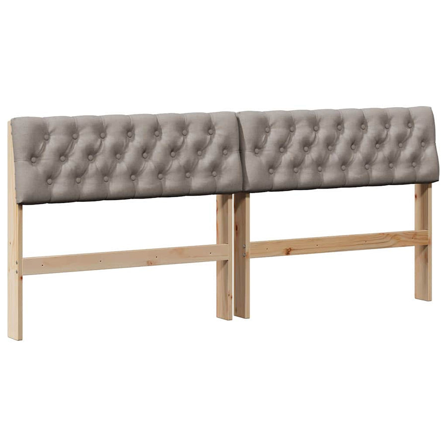 Gestoffeerd hoofdbord Taupe 180 cm Massief grenenhout
