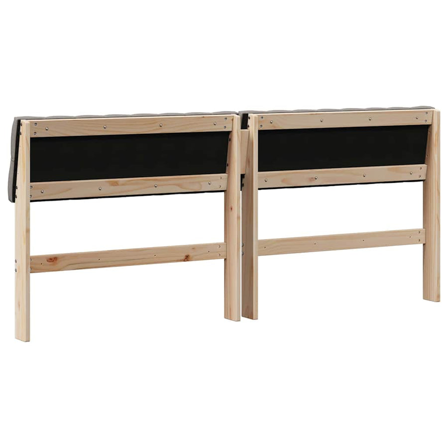 Gestoffeerd hoofdbord Taupe 180 cm Massief grenenhout