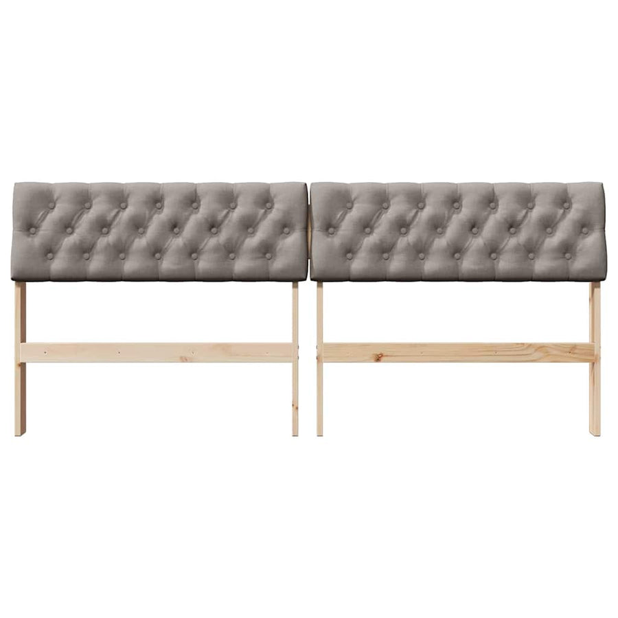 Gestoffeerd hoofdbord Taupe 180 cm Massief grenenhout