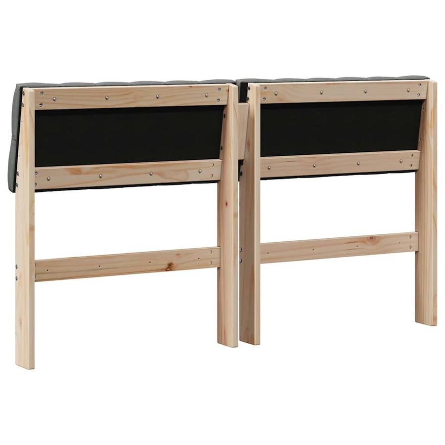 Gestoffeerd hoofdbord Donkergrijs 160 cm Massief grenenhout