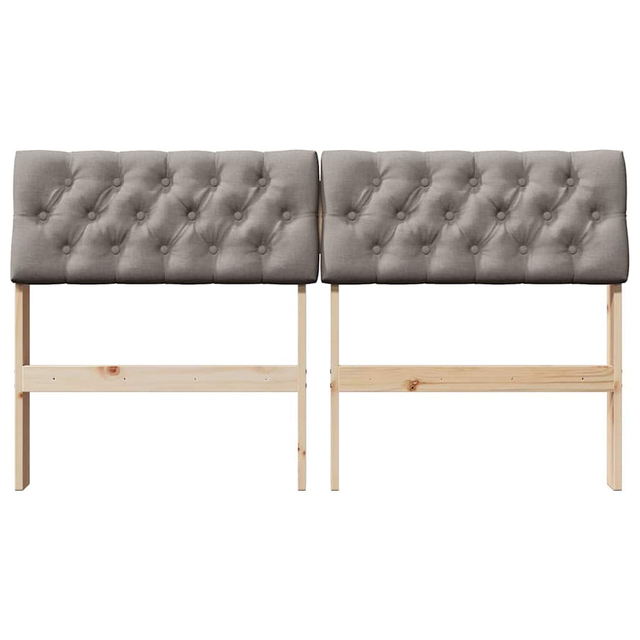 Gestoffeerd hoofdbord Taupe 160 cm Massief grenenhout