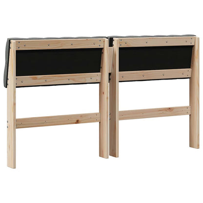 Gestoffeerd hoofdbord Donkergrijs 150 cm Massief grenenhout