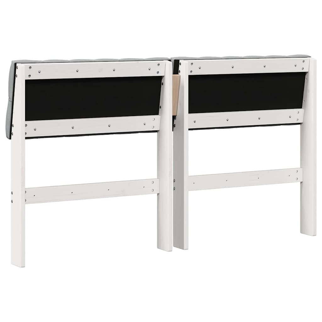 Gestoffeerd hoofdbord Lichtgrijs 150 cm Massief grenenhout