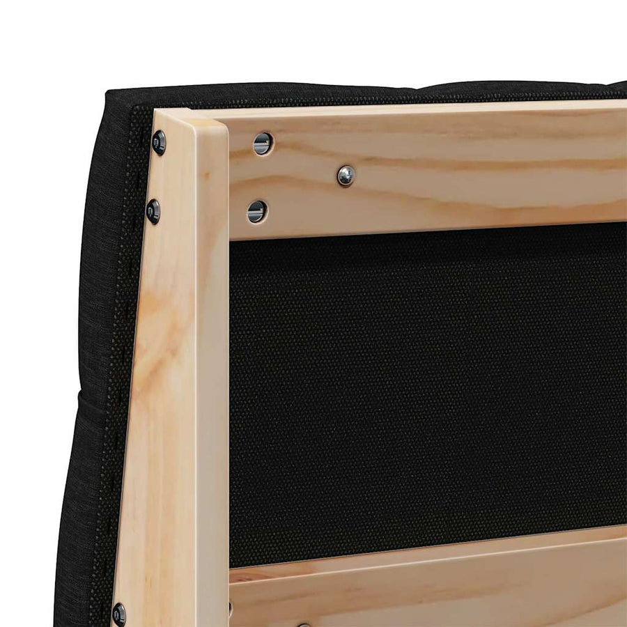 Gestoffeerd hoofdbord Zwart 140 cm Massief grenenhout
