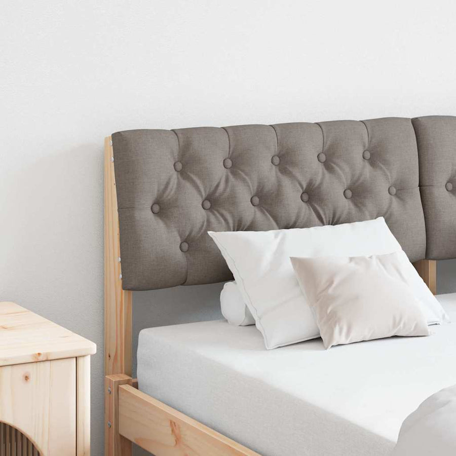 Gestoffeerd hoofdbord Taupe 140 cm Massief grenenhout