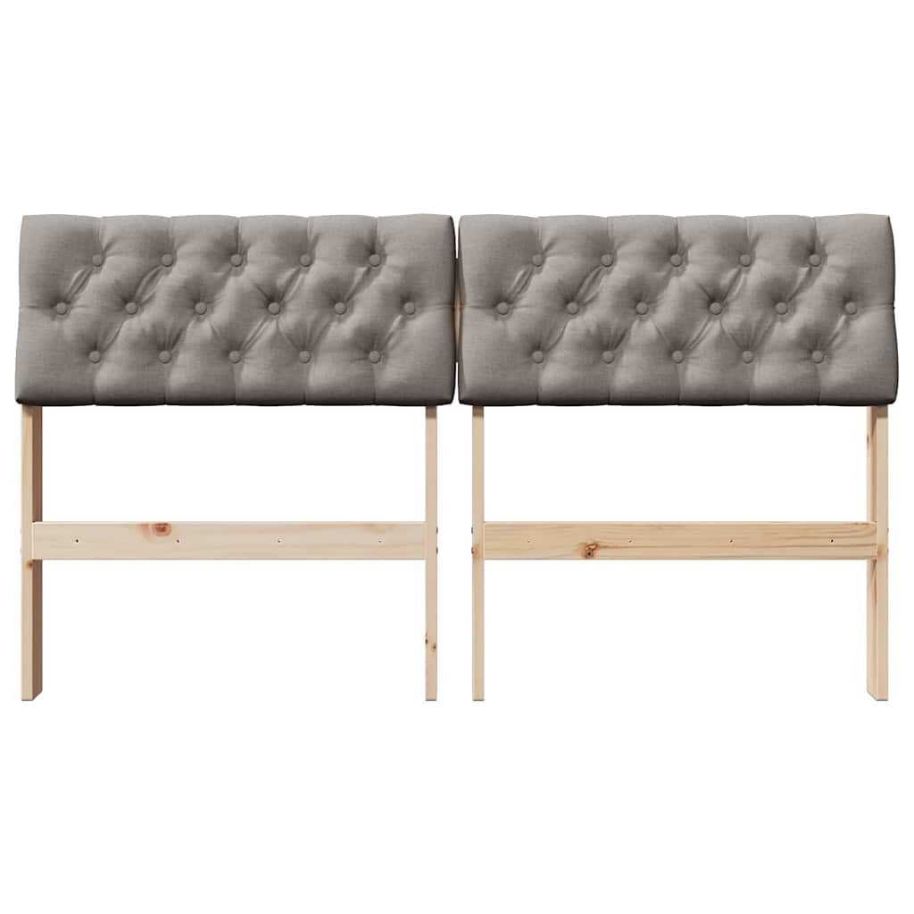 Gestoffeerd hoofdbord Taupe 140 cm Massief grenenhout