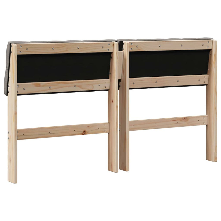 Gestoffeerd hoofdbord Taupe 135 cm Massief grenenhout
