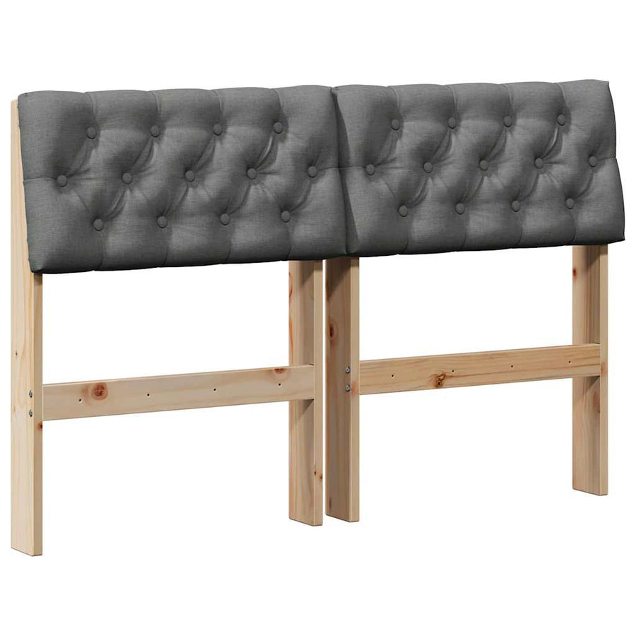 Gestoffeerd hoofdbord Donkergrijs 120 cm Massief grenenhout