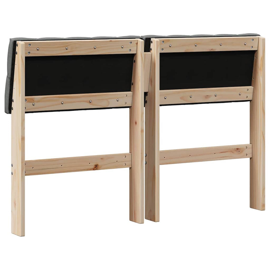 Gestoffeerd hoofdbord Donkergrijs 120 cm Massief grenenhout
