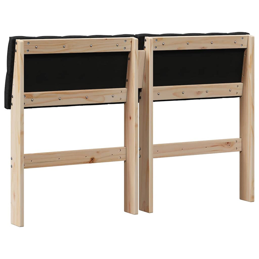 Gestoffeerd hoofdbord Zwart 120 cm Massief grenenhout