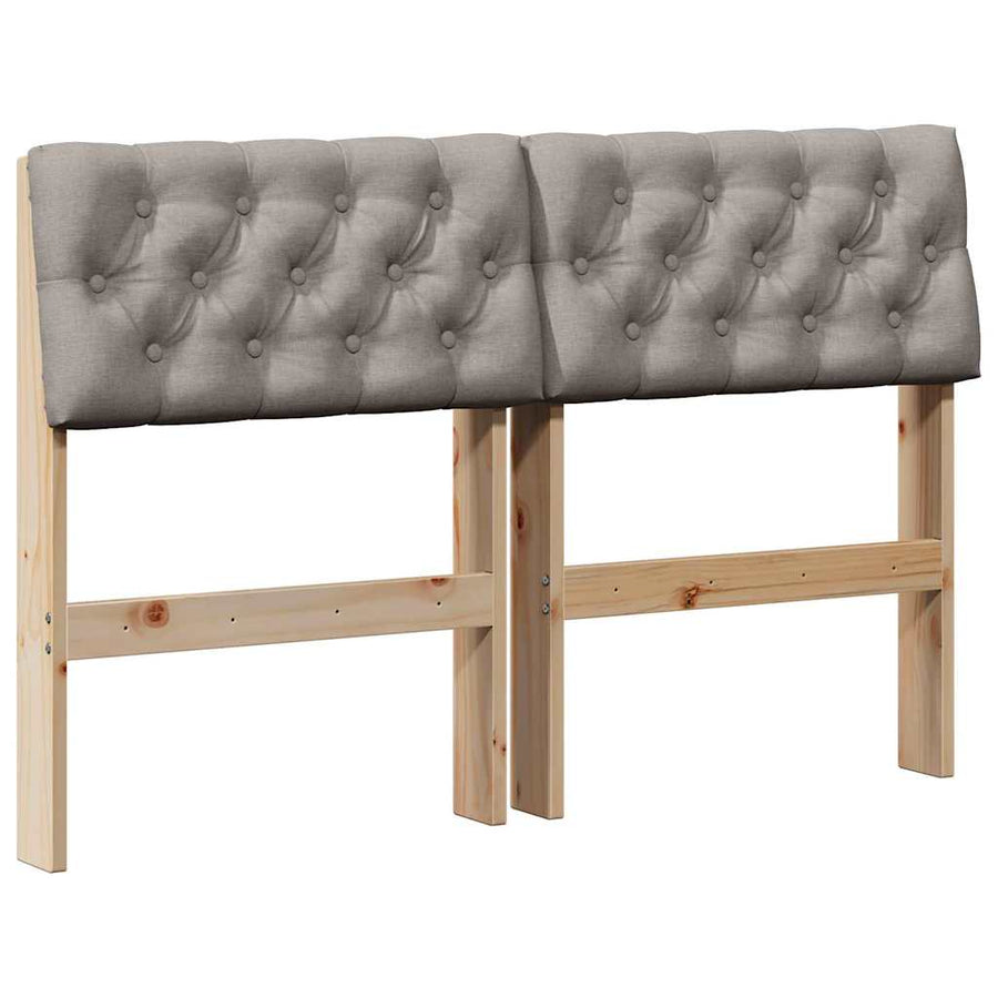 Gestoffeerd hoofdbord Taupe 120 cm Massief grenenhout