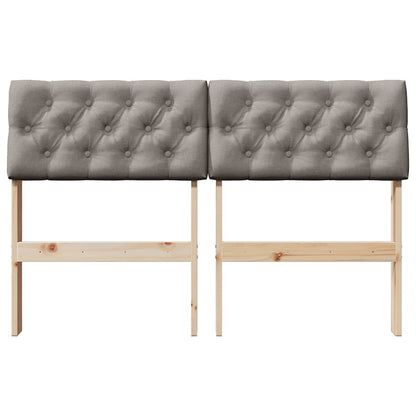 Gestoffeerd hoofdbord Taupe 120 cm Massief grenenhout