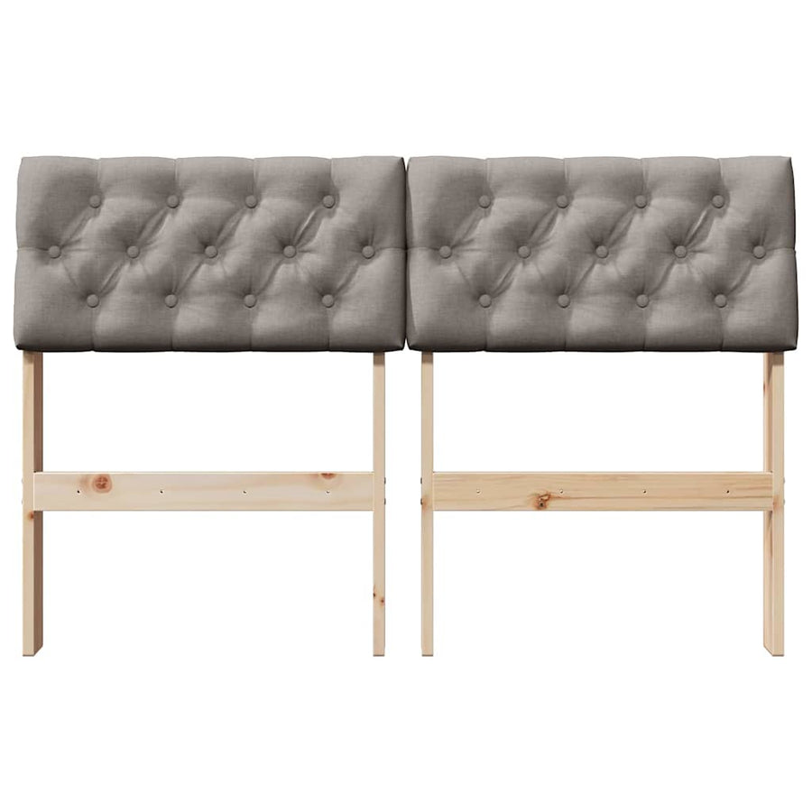Gestoffeerd hoofdbord Taupe 120 cm Massief grenenhout
