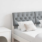 Upholstered Headboard Light Grey 120 cm Solid Pine