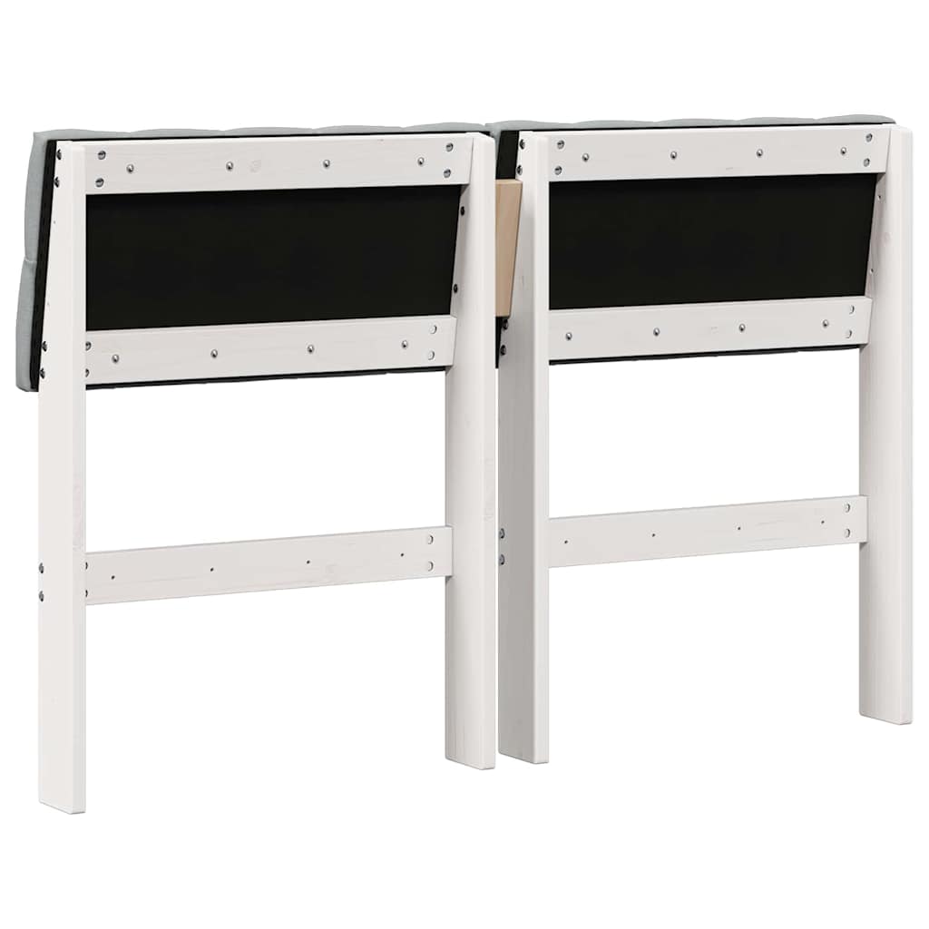 Gestoffeerd hoofdbord Lichtgrijs 120 cm Massief grenenhout