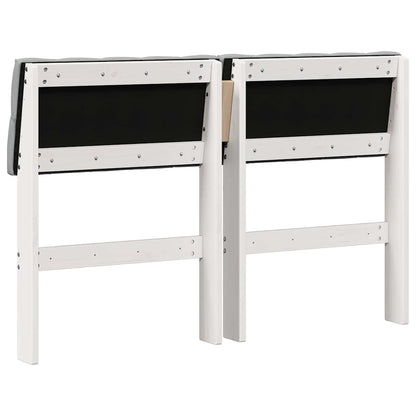 Gestoffeerd hoofdbord Lichtgrijs 120 cm Massief grenenhout