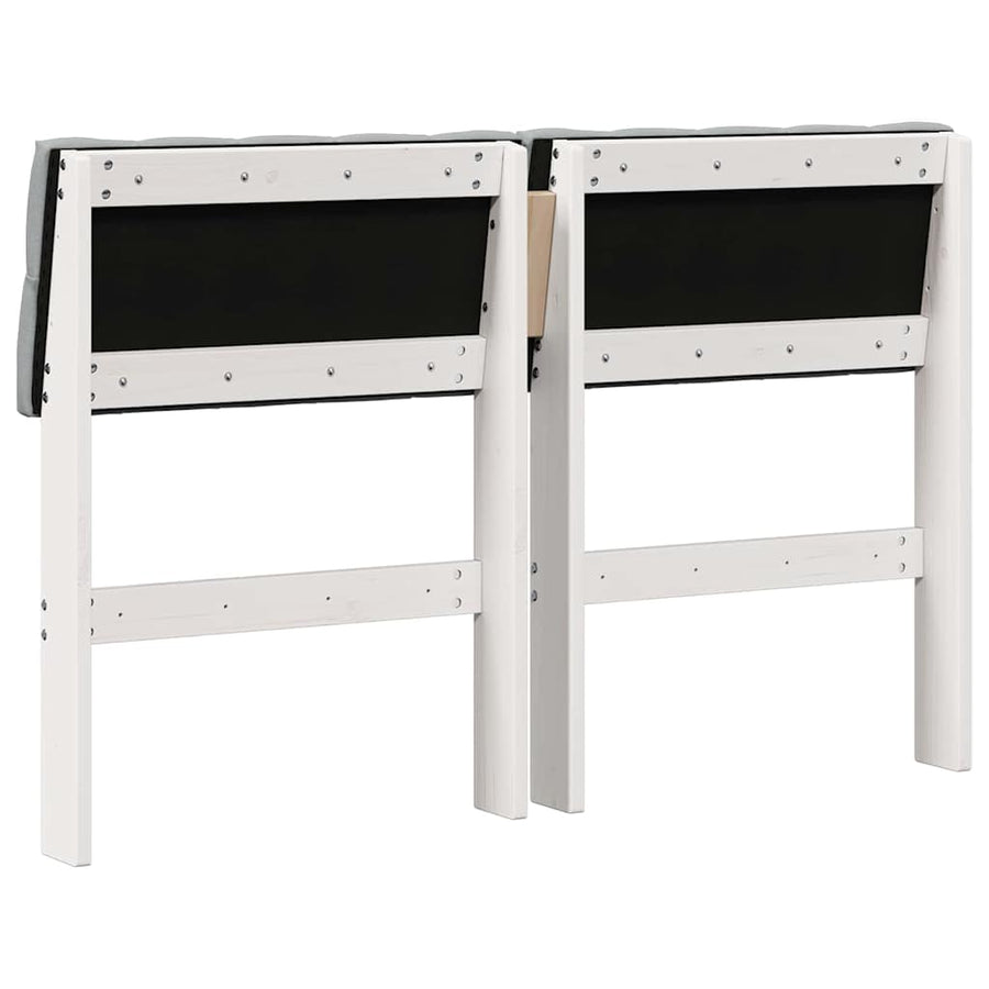 Gestoffeerd hoofdbord Lichtgrijs 120 cm Massief grenenhout