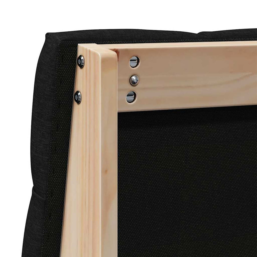 Gestoffeerd hoofdbord Zwart 100 cm Massief grenenhout