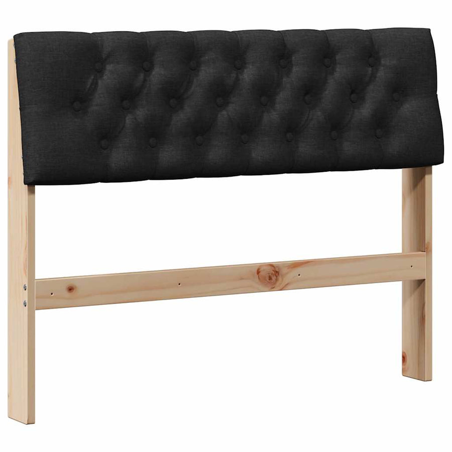 Gestoffeerd hoofdbord Zwart 100 cm Massief grenenhout