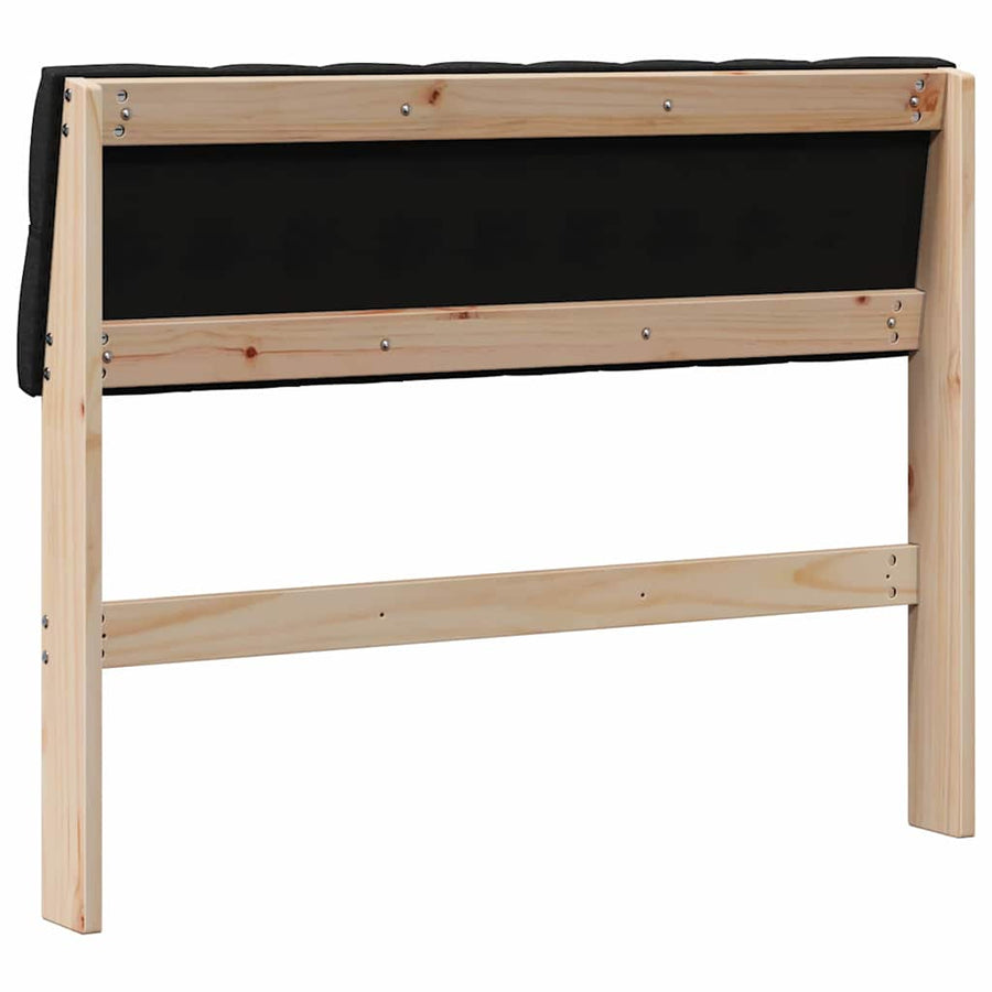 Gestoffeerd hoofdbord Zwart 100 cm Massief grenenhout