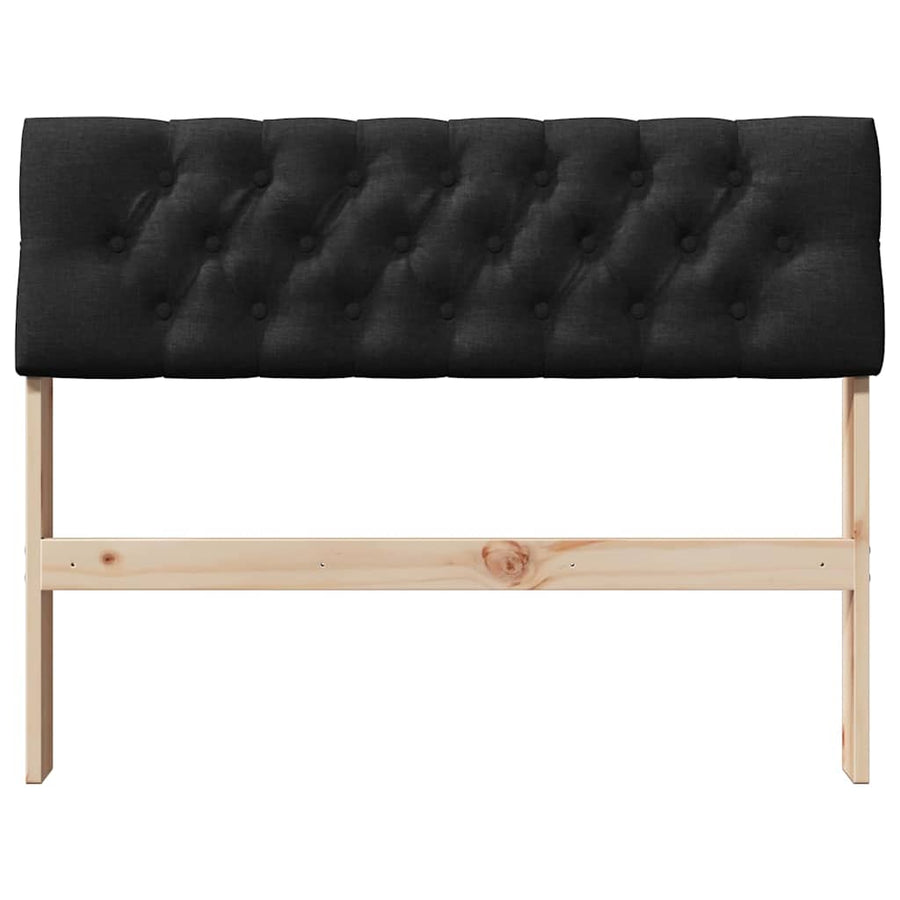 Gestoffeerd hoofdbord Zwart 100 cm Massief grenenhout