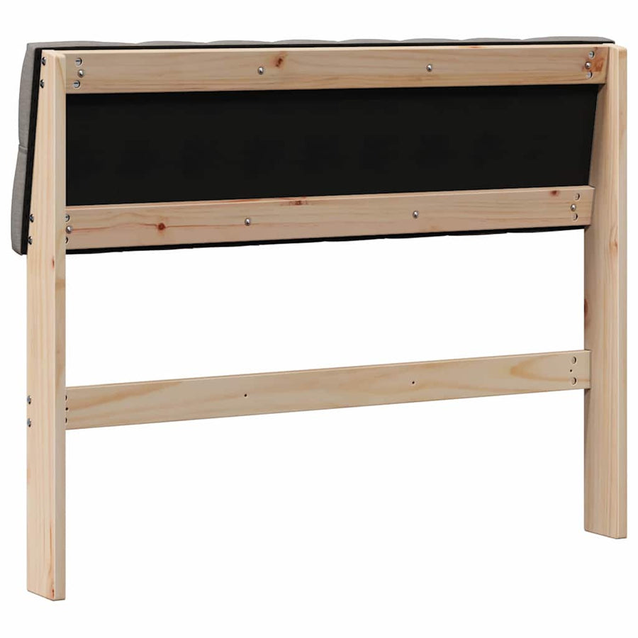 Gestoffeerd hoofdbord Taupe 100 cm Massief grenenhout