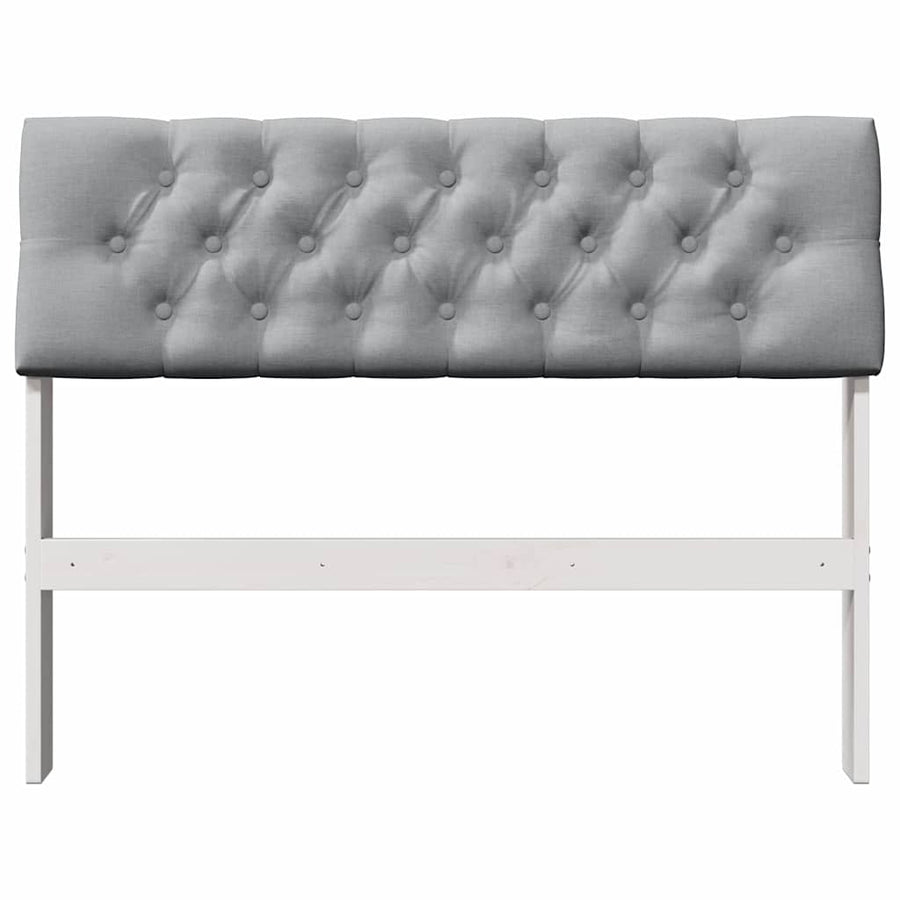 Gestoffeerd hoofdbord Lichtgrijs 100 cm Massief grenenhout